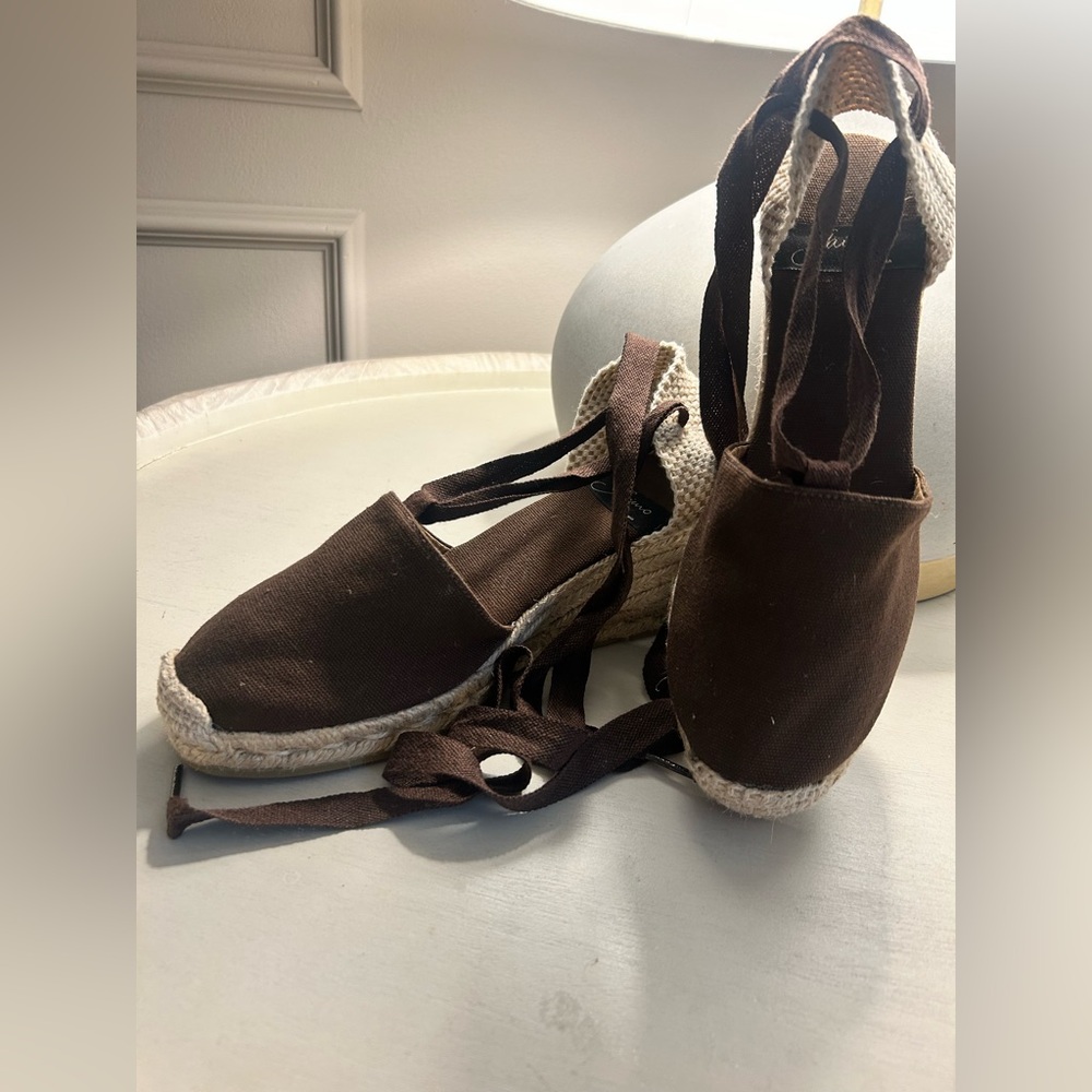 GAIMO ESPAÑA Brown Espadrille Wedge Sandals